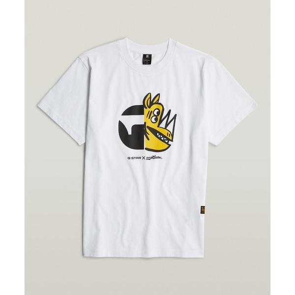 tシャツ RHINO CARTOON LOOSE T-SHIRT/アートグラフィックプリントルーズT...
