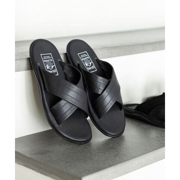 サンダル 「SHIPS 別注」ISLANDSLIPPER: クロス レザー サンダル メンズ