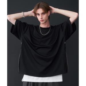tシャツ Fuhaku Side Zip Design T-Shirts - 布帛サイドジップデザインTシャツ メンズ レディース