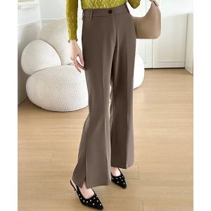 DAY CLOSET スラックス パンツ レディース スリット入りセンタープレス