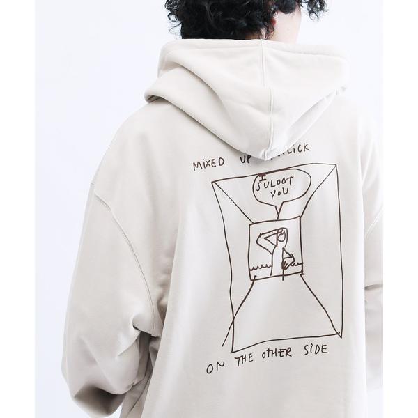 「Mark Gonzales」 「lulu＆arnie」プルオーバーパーカー LARGE ホワイト系...