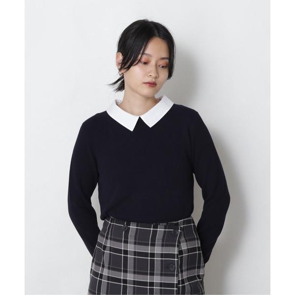 「NATURAL BEAUTY BASIC」 長袖ニット MEDIUM ネイビー レディース