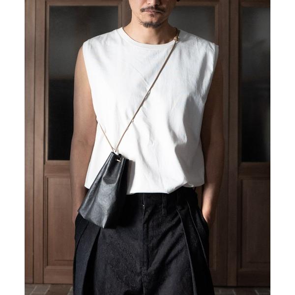 ショルダーバッグ Dyneema(R)  Leather DRAWSTRING BAG_M×Keel...