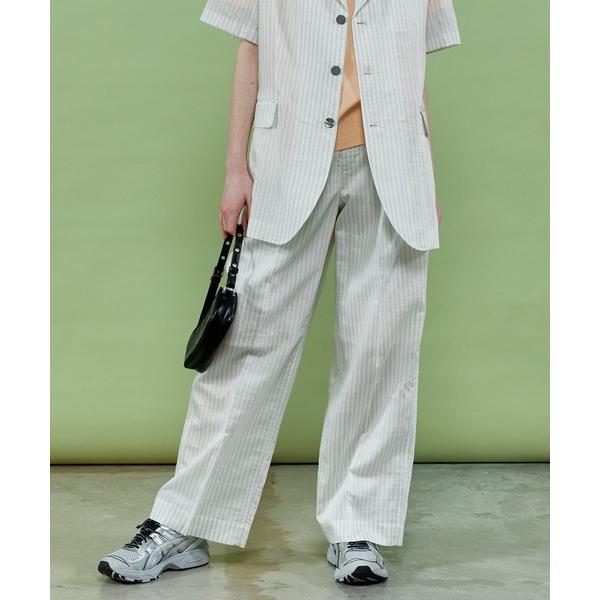 スラックス パンツ Washable Silky Stripe Easy Pants/ウォッシャブル...
