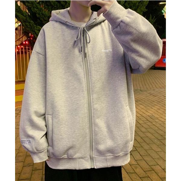 「MGV」 ジップアップパーカー MEDIUM グレー メンズ