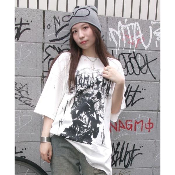 tシャツ 「mahagrid/マハグリッド」 GOTH ANGEL DAMAGED TEE/ゴスエン...