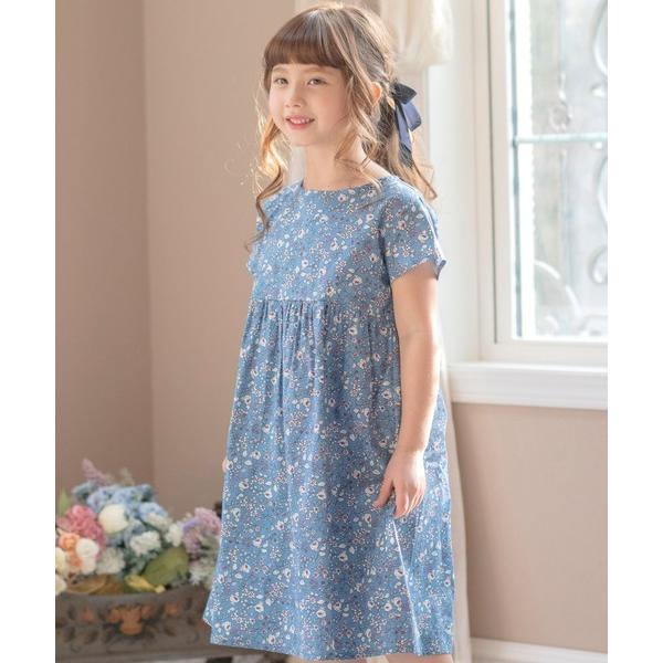 ワンピース ヴィンテージプリントワンピース 半袖 キッズ 子供服 女の子