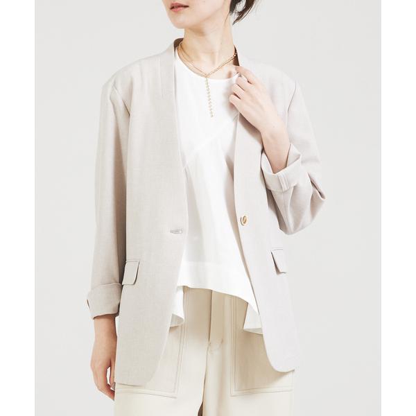 ジャケット テーラードジャケット 「接触冷感」セットアップ対応クリスピーリネンジャケット/オフィスカ...