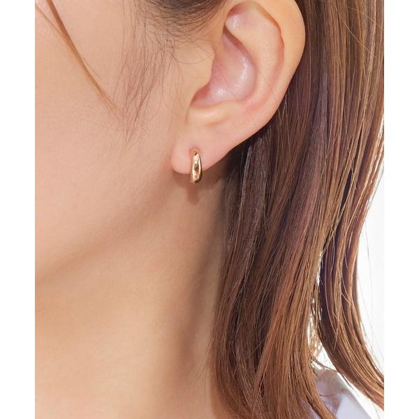 イヤリング 「金属アレルギー対応」「ピアス見えシリーズ」シンプルフープスナップイヤリング レディース