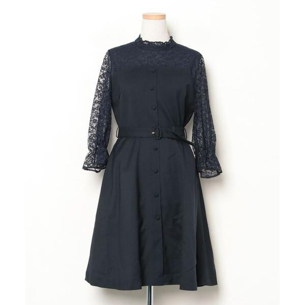 「JILL by JILL STUART」 7分袖ワンピース MEDIUM ネイビー レディース