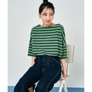 レディース tシャツ Tシャツ 限定展開　ボートネック バスクボーダー 半袖 Tシャツ｜zozo