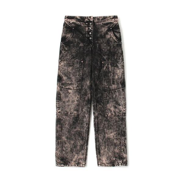 ジーンズ デニム デニムパンツ ケミカルウォッシュデニム ハイウエストラウンドパンツ レディース