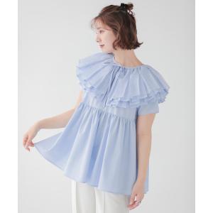 Fit more（フィットモア） シアージャガード花柄パイピングトップス