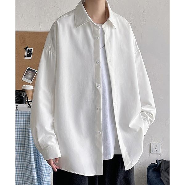 ブラウス シャツ WARAIJOGO”スーパーオーバーサイズ長袖シャツ レディース メンズ