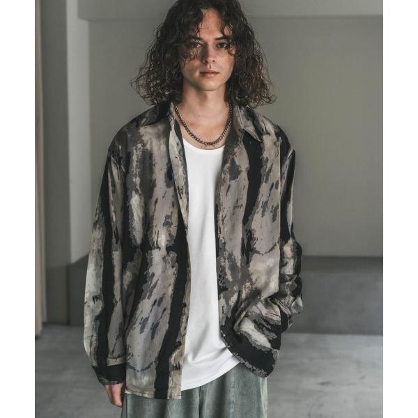 シャツ マーブルパターンレギュラーカラーシャツ メンズ レディース