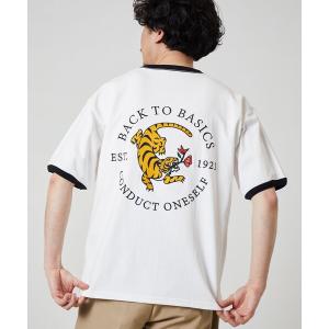 tシャツ Tシャツ メンズ 限定展開 リラックスフィット バックプリント クルーネックTシャツ/Rush Tiger｜zozo