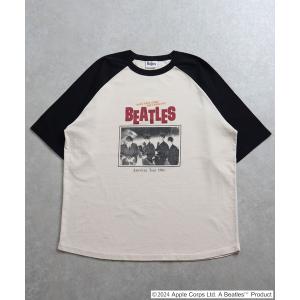 tシャツ Tシャツ メンズ 限定展開 THE BEATLES/ザ ビートルズ リラックスフィット フォトプリント ラグランTシャツ｜zozo