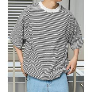 tシャツ ドローコード ピンボーダー半袖リンガー...の商品画像