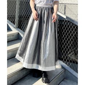 レディース スカート 「WEB限定」メタリックチュールタフタスカート｜zozo