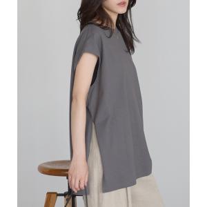 tシャツ 「USAコットン」ロングスリットノースリーブTシャツ レディース｜ZOZOTOWN Yahoo!店
