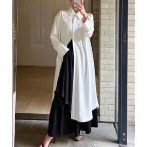 シャツ ブラウス レディース Pintuck Slit Long Shirt