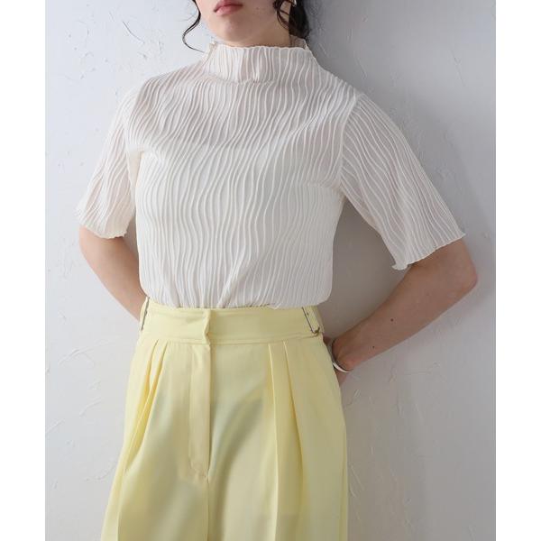 tシャツ 「Fizz/フィズ」　ウェーブジャガードボトルネックTee レディース