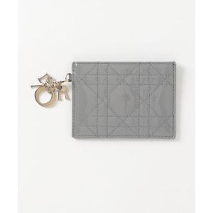 「Christian Dior」 カナージュ カードケース - グレー レディース