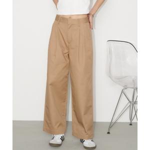 チノパン タック入りワイドチノパン レディース : ZOZOTOWN