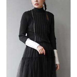 ニット セーター ラインバイカラー リブニット ...の商品画像