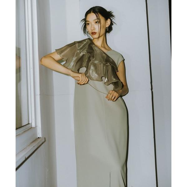 ドレス グロッシーマルチラッフルドレス / glossy multi ruffle dress