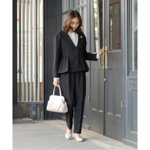 deux amour ジャケット テーラードジャケット フリル使いジップ