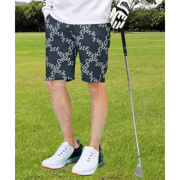 ゴルフ 総柄ロゴプリント ゴルフパンツ ハーフパンツ ショートパンツ ゴルフウェア メンズ メンズ