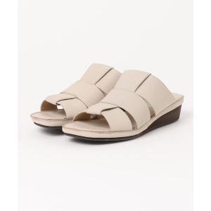 サンダル （hocco/ホッコ） 編み込み レザーサボサンダル レディース