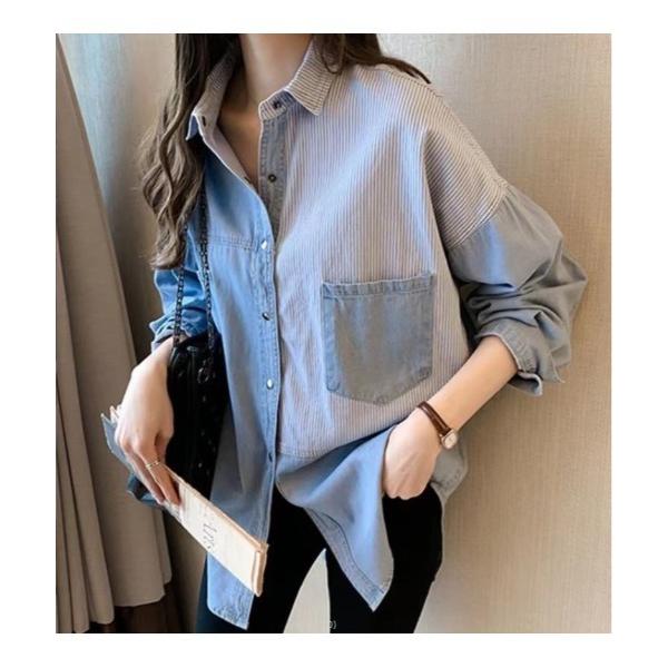 ブラウス シャツ 切り替えデニムシャツ レディース メンズ