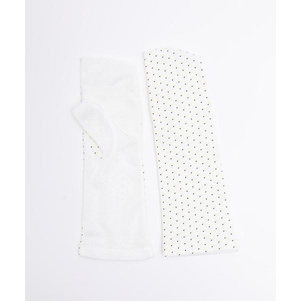 手袋 ドットUVカット手袋ショート丈指なし レディース