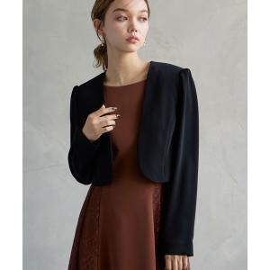 ジャケット ノーカラージャケット ノーカラーショート丈ジャケット レディース