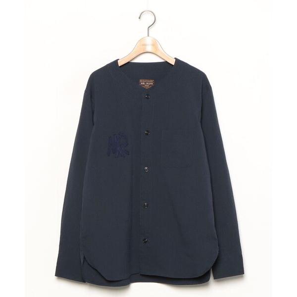 「MR.OLIVE」 長袖シャツ MEDIUM ネイビー メンズ