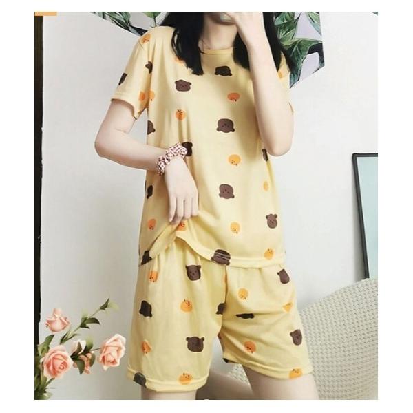 パジャマ ルームウェア ルームウエアーくま　上下セット レディース