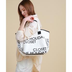 トートバッグ バッグ レディース 「THE HOLIDAY CLOSET」 ロゴプリントキャンバストートBAGの商品画像