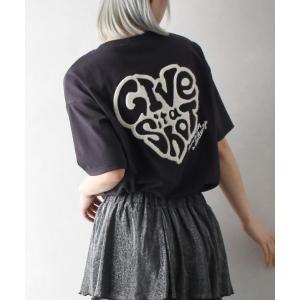 tシャツ Tシャツ レディース ハートサガラロゴTシャツ