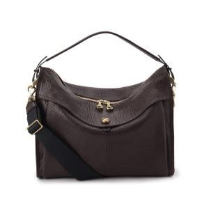 ショルダーバッグ ブラスボタン 2WAY ショルダーゴート（L） メンズ