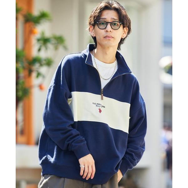 「U.S. POLO ASSN.」 スウェットカットソー MEDIUM ネイビー メンズ