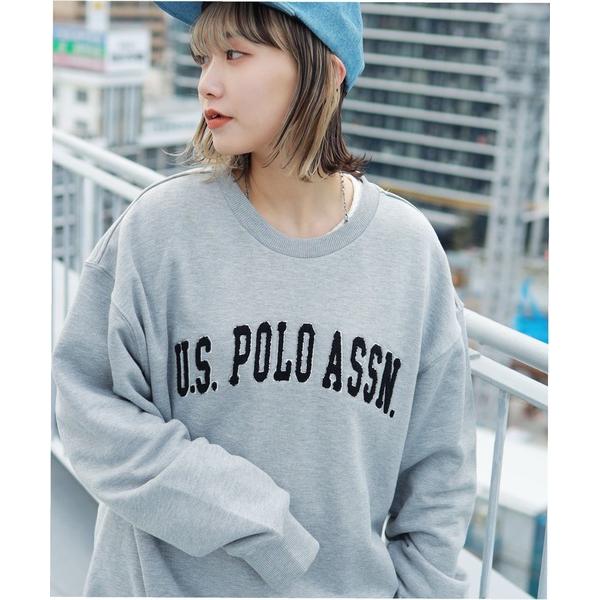 「U.S. POLO ASSN.」 スウェットカットソー MEDIUM ミックスグレー メンズ