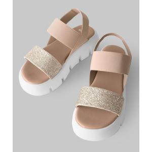 サンダル グリッターゴムスポサン レディース