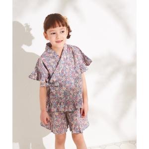 浴衣 「リンクコーデ」フリルガールズ甚平 キッズ