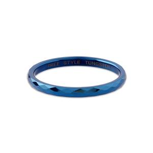 指輪 FREE STYLE フリースタイル  カッティング タングステンリング ブルーカラー