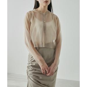 ニット レディース シアーレイヤードカーディガン / Sheer Layered Cardigan