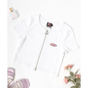 tシャツ Tシャツ レディース STARTER（スターター）テレコリブニット ＷジップTシャツ レディース/クロップドトップス