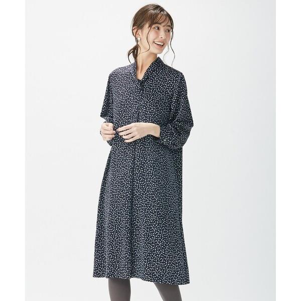 「J.PRESS Ladies」 長袖ワンピース X-SMALL ネイビー レディース