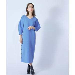 「ROPE'」 ニットワンピース 38 ブルー レディース